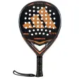 Adidas Arrow Hit Carbon CTRL 2026 padelracket i svart med kopparorange Adidas-ränder, framsidan