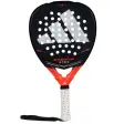 Adidas Metalbone Team 2026 padelracket i svart med orange hals och vitt grepp, framsidan