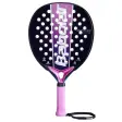 Babolat Stima Vita 2025 padelracket i svart med lila och rosa mittrand och rosa grepp