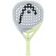 HEAD Extreme Motion 2026 padelracket i ljusgrått och limegrönt med svart HEAD-logotyp på den diamantformade ytan