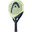 HEAD Extreme Team 2025 padelracket i limegrönt och mörkblått, fotograferad snett framifrån med svart grepp