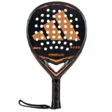 Adidas Arrow Hit Carbon CTRL 2026 padelracket i svart med kopparorange Adidas-ränder, framsidan
