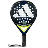 Adidas Arrow Hit Junior 2026 padelracket i mörkblått med vitt Adidas-märke och neongul hals