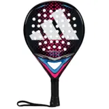 Adidas Arrow Hit Junior W 2026 padelracket i svart och rosa med ljusblå hals och svart grepp
