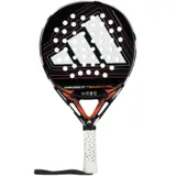 Adidas Cross IT Team CTRL 2026 padelracket i svart med vita och orange linjer och vitt grepp, framsidan