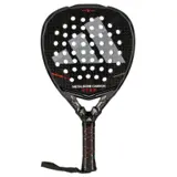 Adidas Metalbone Carbon 2026 padelracket i svart med grå Adidas-ränder och röda detaljer, framsidan