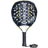 Babolat Counter Viper 2026 padelracket i svart med limegröna detaljer och vit hals, sedd framifrån