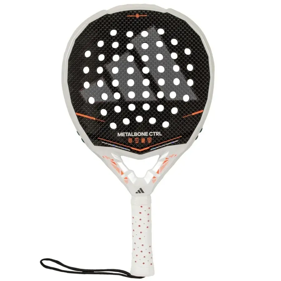 Adidas Metalbone CTRL 2026 padelracket med vit ram, svart slagyta och vitt grepp, sedd rakt framifrån