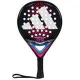 Adidas Arrow Hit Junior W 2026 padelracket i svart och rosa med ljusblå hals och svart grepp